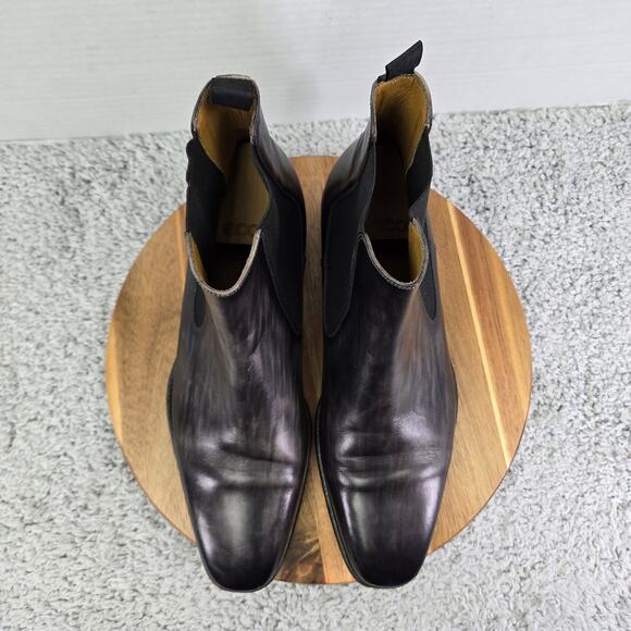 Saks Fifth Avenue by Magnanni Gray Smooth Leather Casual Chelsea Boot Mens 12 M - Picture 6 of 16